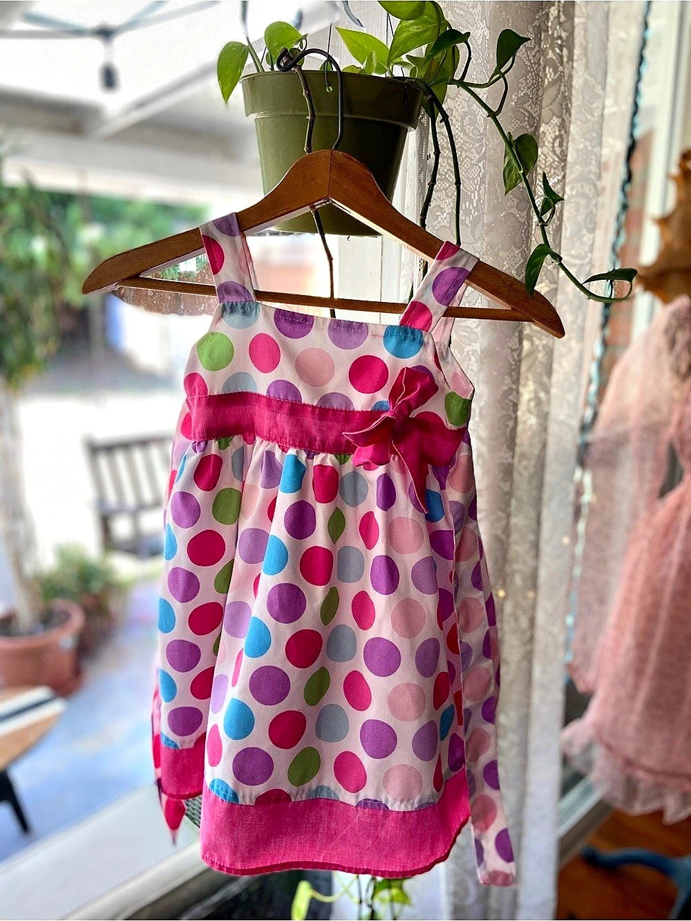Sophie Rae Girls 3T Polka Dot Dress in Pink & White